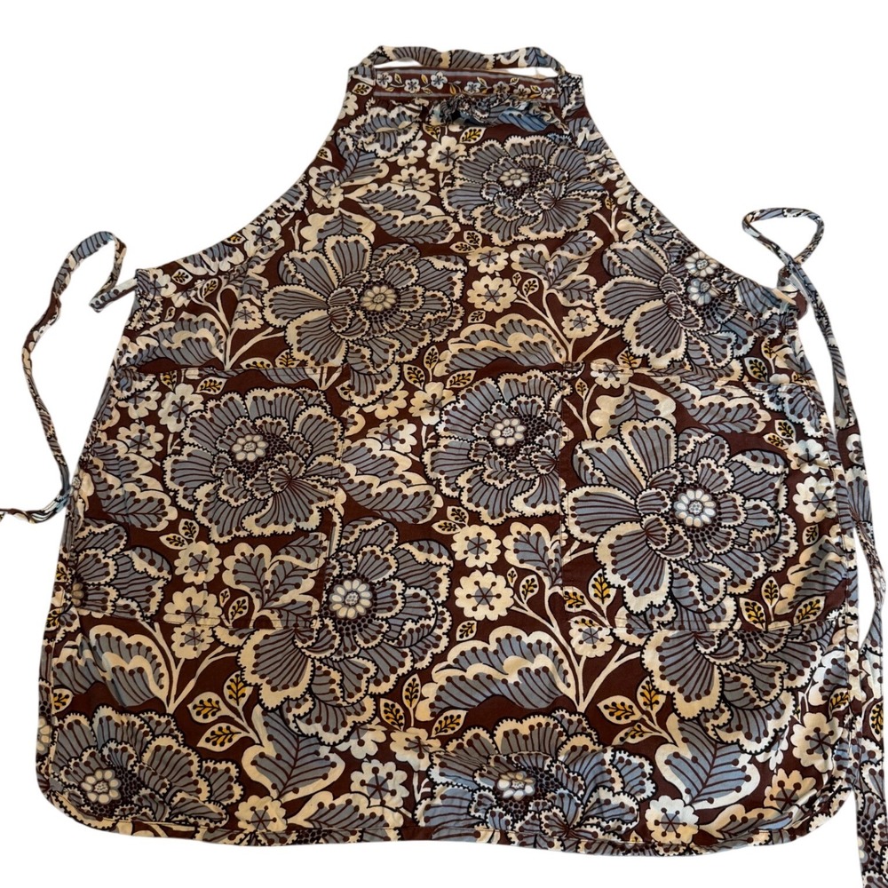Vera Bradley Apron Women OS Brown Floral Good Adjustable Pockets Cotton